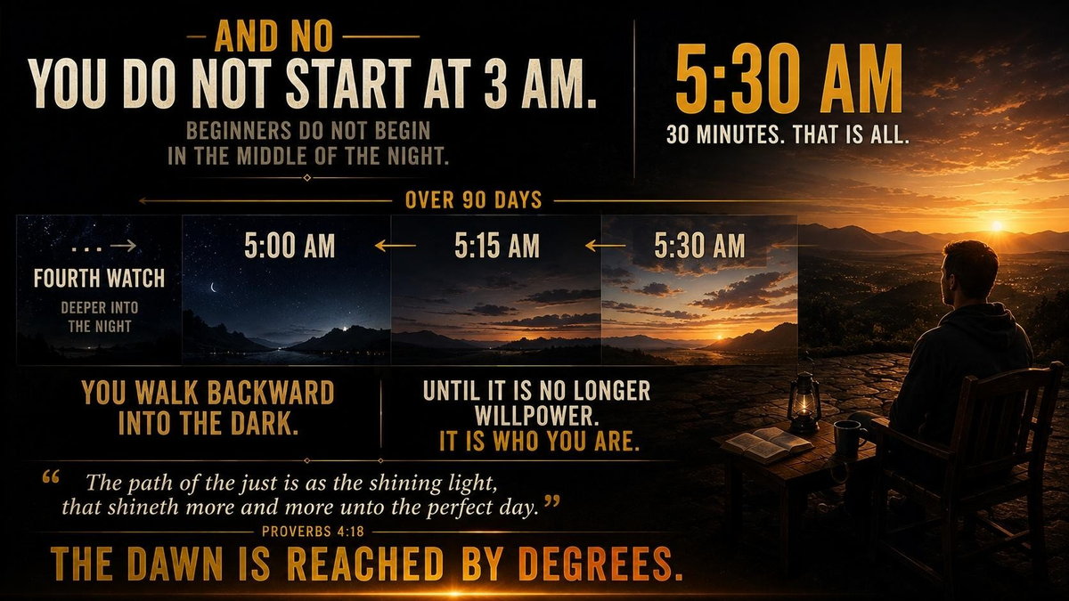 You do not start at 3am — 5:30am, thirty minutes