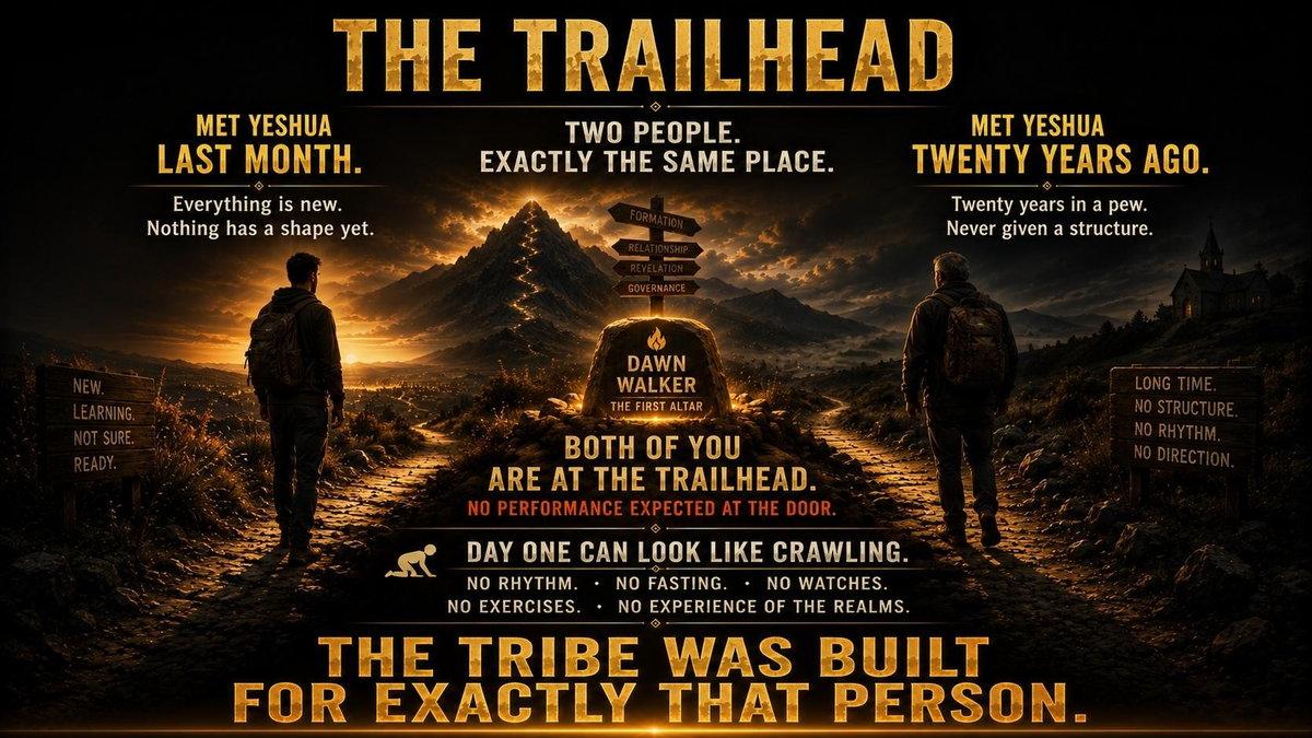 The trailhead — met Yeshua last month, met Yeshua twenty years ago