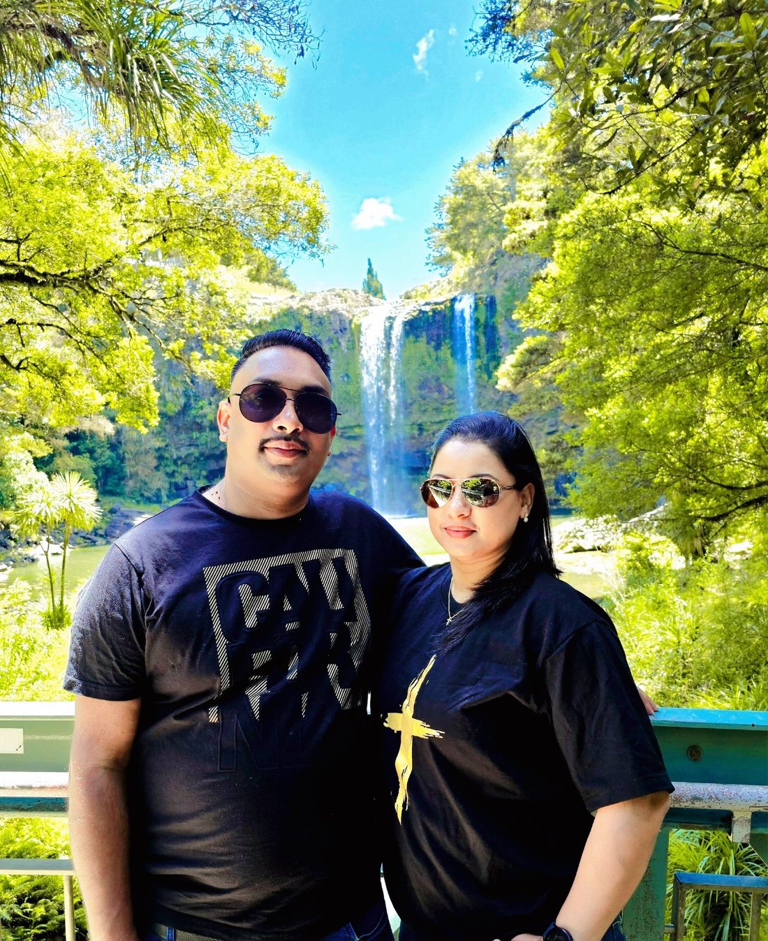 Benjamin and Pearl Roy at the falls