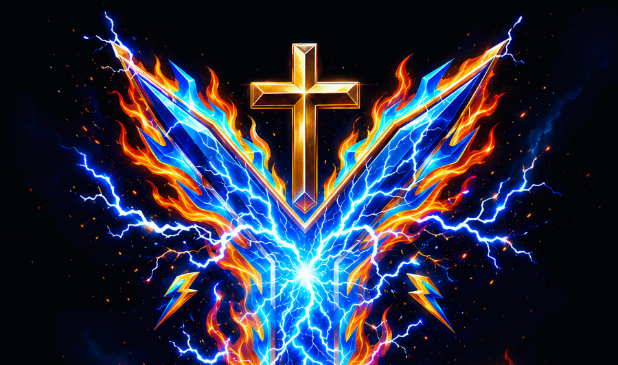 YFIRE — winged cross emblem
